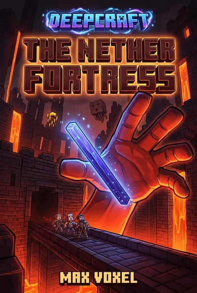 The cover for the book 'Deepcraft: The Nether Fortress' by Max Voxel