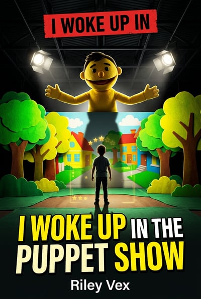 The cover for the book 'I Woke Up In The Puppet Show' by Riley Vex